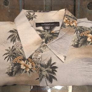 croft & barrow Men's Floral Palm Shirt - Tan